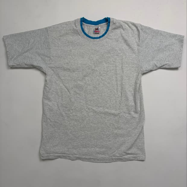 90s Double Layer Blank Tee (grey/blue)