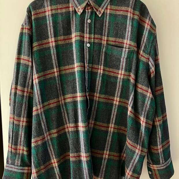 [48] 아워레가시 보로우드 BD 셔츠 그린 펍 체크