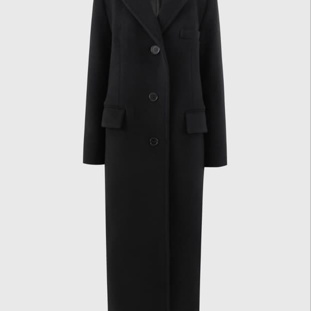 룩캐스트 블랙 소이 울 싱글 코트