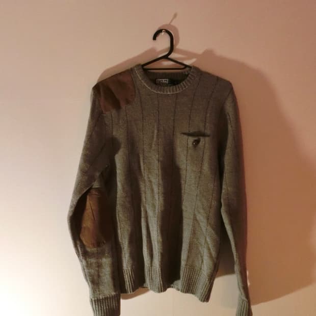 폴로 랄프로렌 패치 울 니트