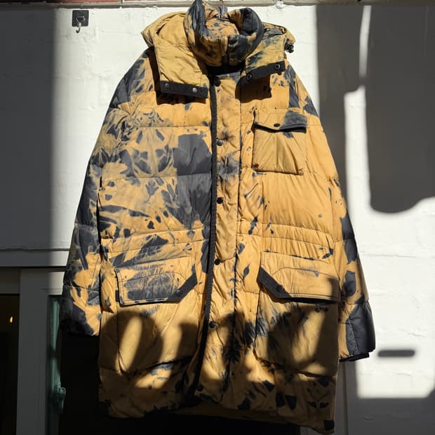 Songzio 옐로/블랙 타이다이 덕 다운 패딩 자켓 110