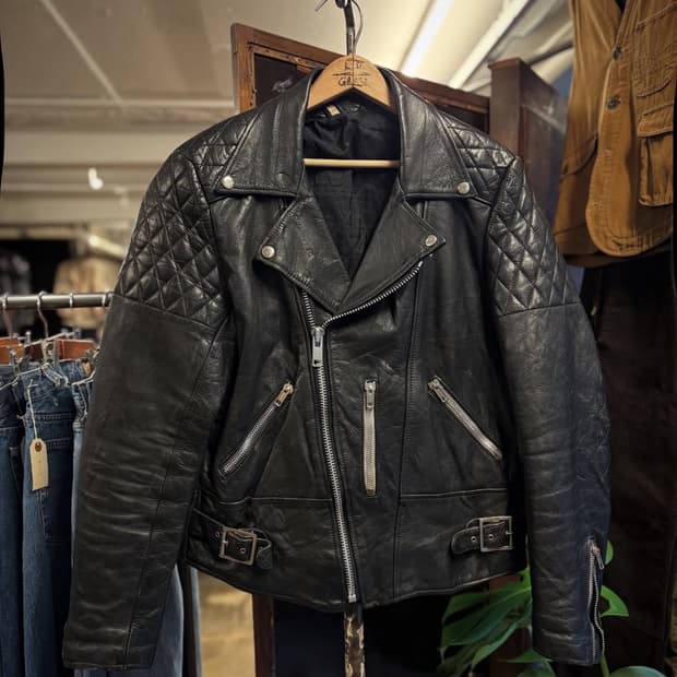 80~90년대 퀄트숄더 초반 카우스킨 라이더자켓