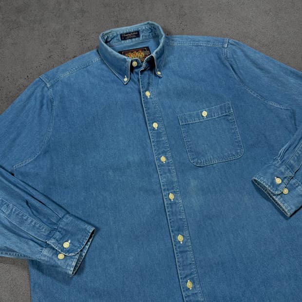 80's Chaps Ralph Lauren 컨트리 코튼 데님 셔츠