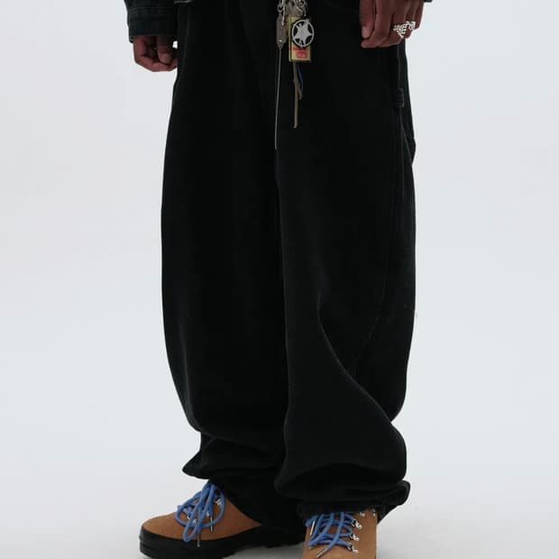 스웨이드 BAGGY DENIM [BLACK] M