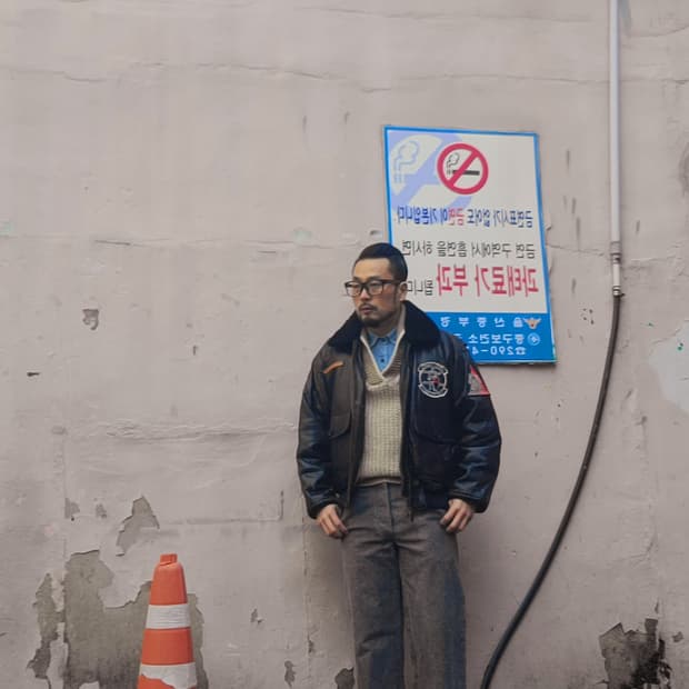 웨어하우스 헤링본 헤비코튼 팬츠