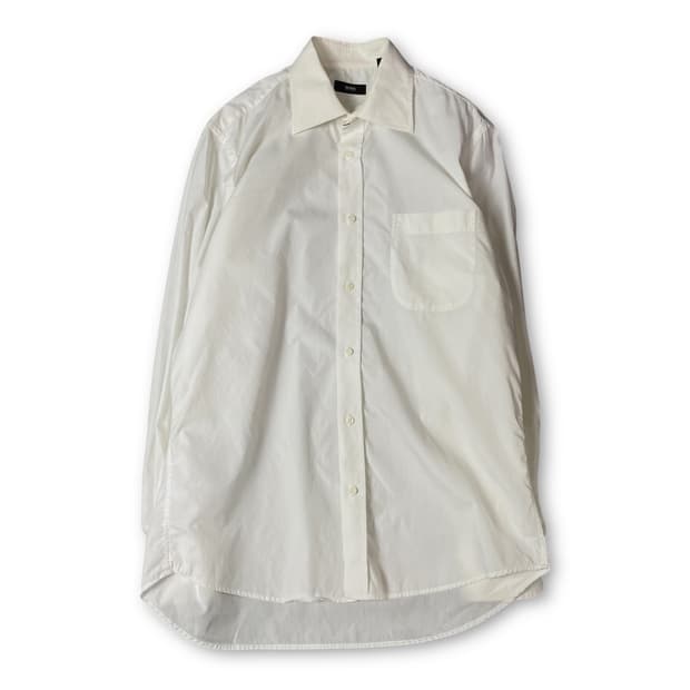 휴고보스 화이트 원포켓 코튼 긴팔 셔츠