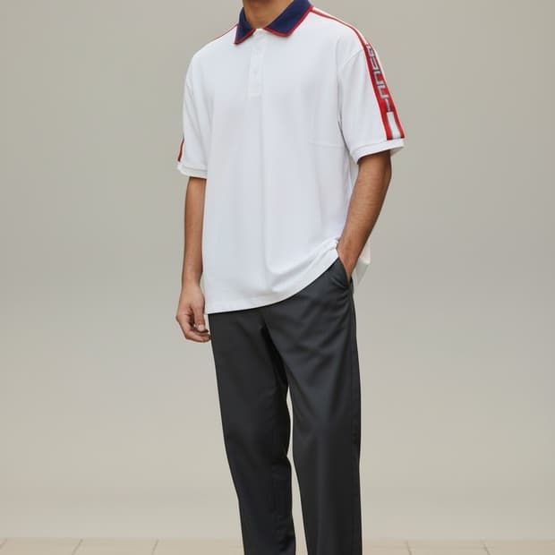 L/ 구찌 숄더 자수 로고 카라티