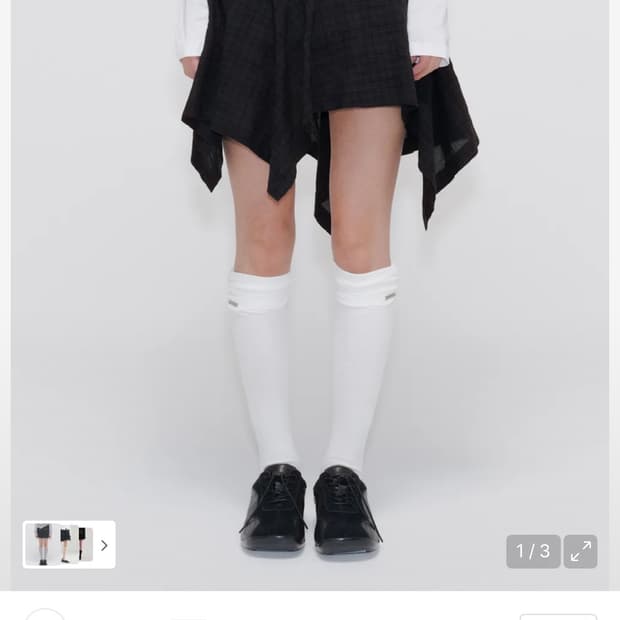 미세키서울 Unbalanced flow mini skirt CHECK