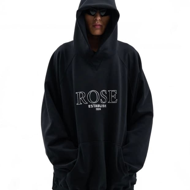 [2] 크랙로즈 crack rose 후드티 블랙