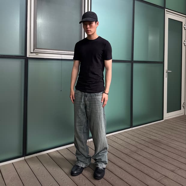 자라 더스티 그린 배기 데님팬츠 31