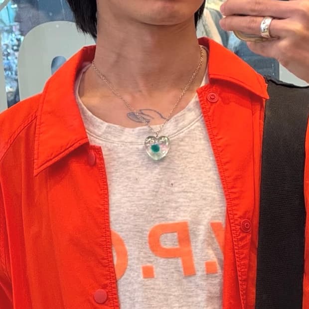 일본 마리모 하트 실버 팬던트 목걸이 후와후와하우스