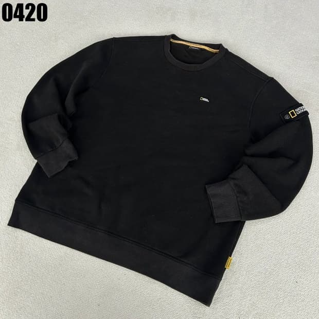 내셔널지오그래픽 검정색 맨투맨 티셔츠 xxxl