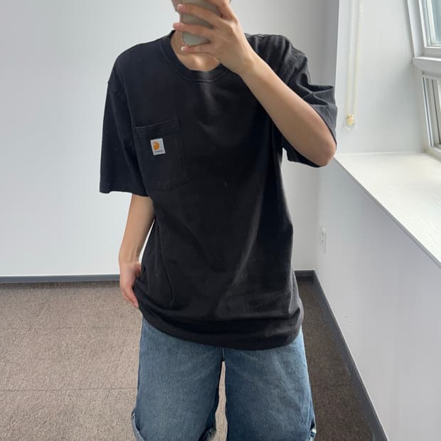 Carhartt 칼하트 원포켓 블랙 반팔 