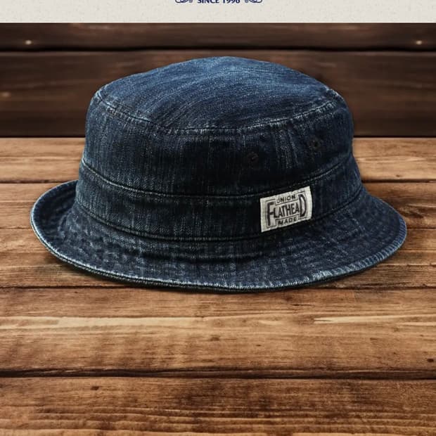 더 플랫헤드 데님 버킷햇 3사이즈