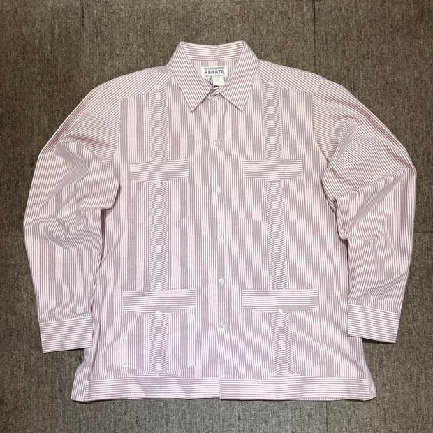 (M) Renato 빈티지 스트라이프 쿠바 셔츠