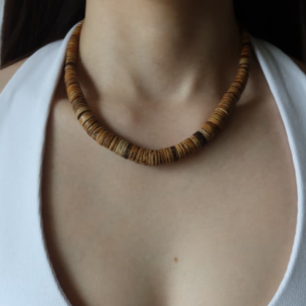 natural wood necklace