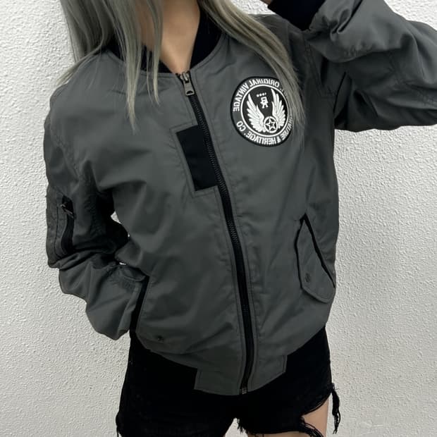 버커루 그레이 항공자켓 L