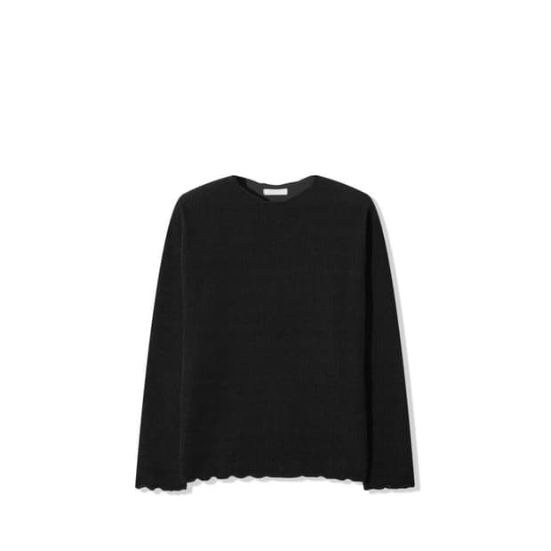 Wave velvet knit black