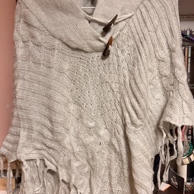 Space opera 모리걸 갸루 후드 판초 니트