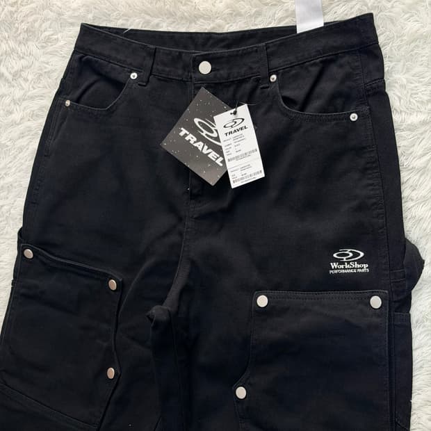 TRAVEL 트래블 카펜터 데님 팬츠 블랙 L 새상품 (34)
