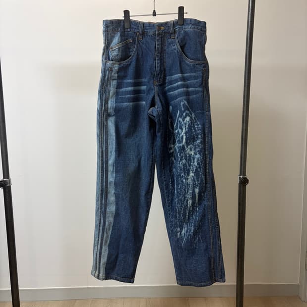 (34) FUBU 플래티넘 후부 올드스쿨 힙합 데님팬츠