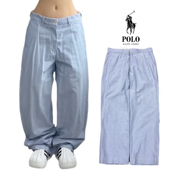 폴로 와이드 코튼 치노팬츠 