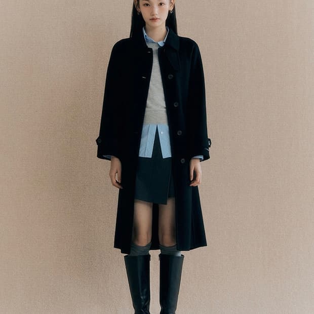 Roem 올데이코트 벨티드 맥코트 Black