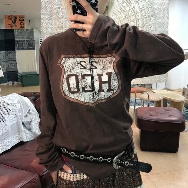 빈티지 프린팅 롱슬리브 