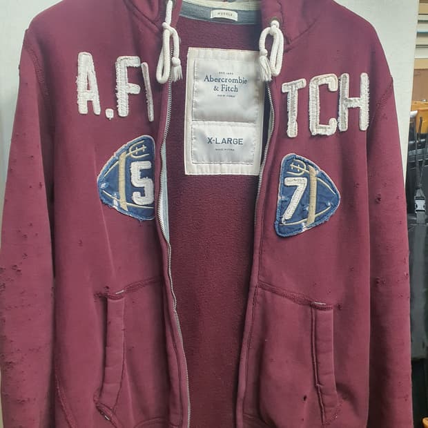 아베크롬비 빈티지 데미지 후드집업 