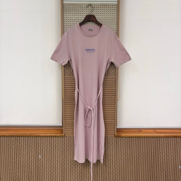 겐조 S 원피스 로고 미니멀 실루엣 공식 수입 정품 벨트 소프트 핑크
