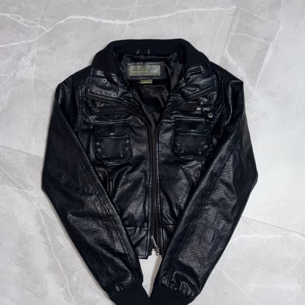 큐빈티지 블랙 레더자켓 가죽자켓 데스라이즈샵오공이y2k펑크