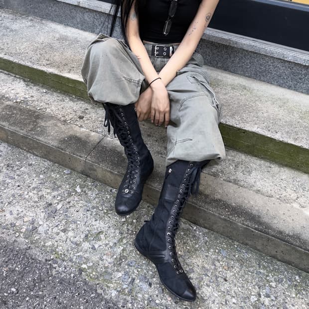 초 레어 00s 빈티지 구찌 니하이 복싱화 부츠