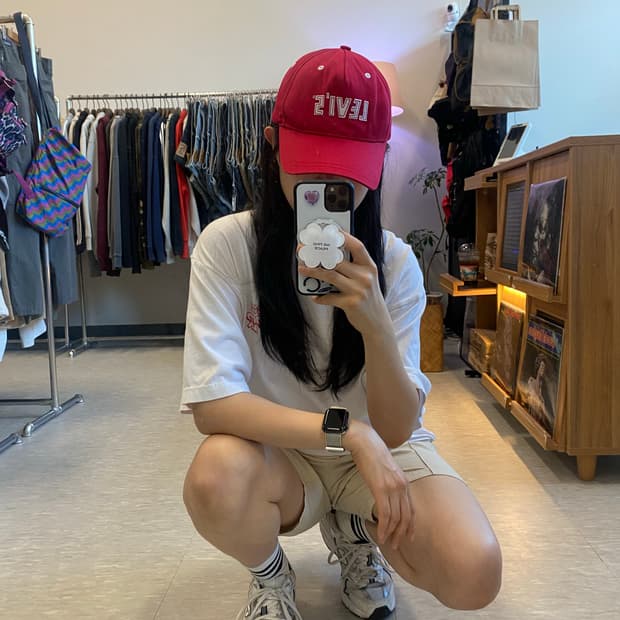 리바이스 레드 볼캡