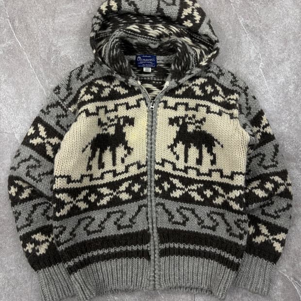 Vintage Cowichan Hooded Zip-up  