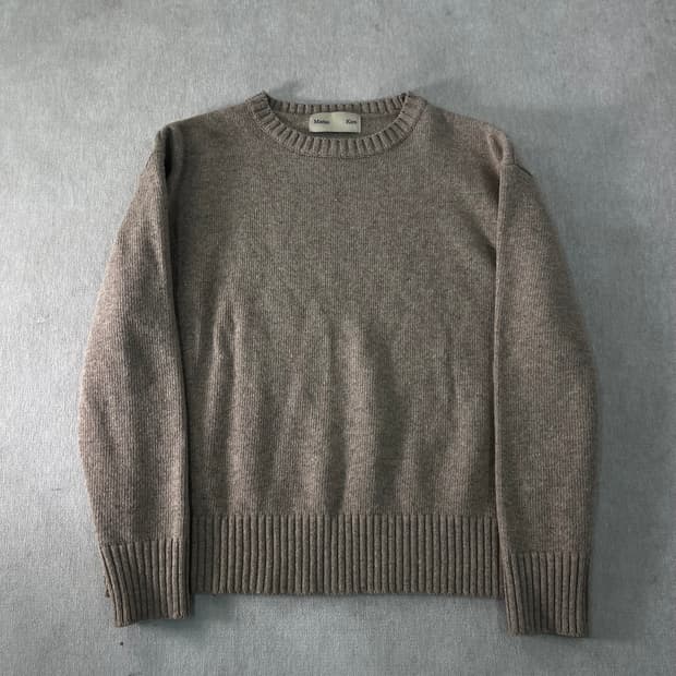 100 마뗑킴 레더패치 울 니트