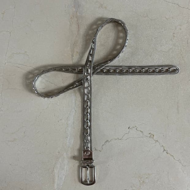 European Vintage Silver Chain Belt