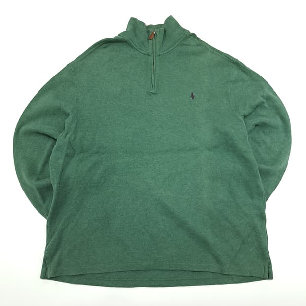 CN877 2XL 폴로 랄프로렌 그린 하프집업 긴팔 니트 스웨터