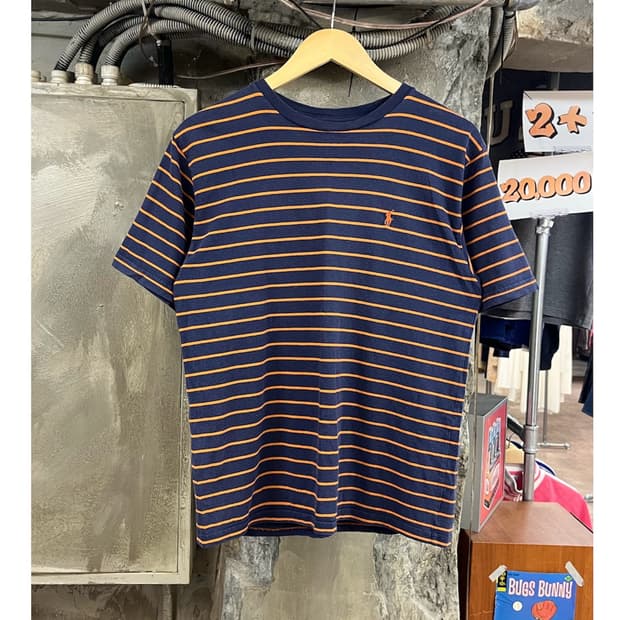 폴로 랄프로렌 스트라이프 반팔티 네이비 L #csz4132