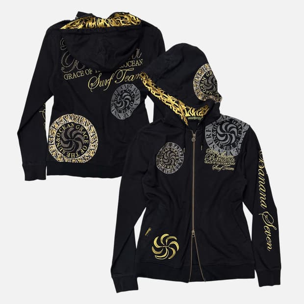 BANANA SEVEN logo hood zip-upN