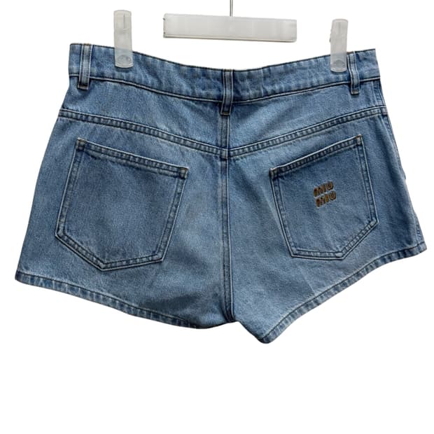 미우미우 로고 데님 쇼츠 팬츠 ( 31 )
