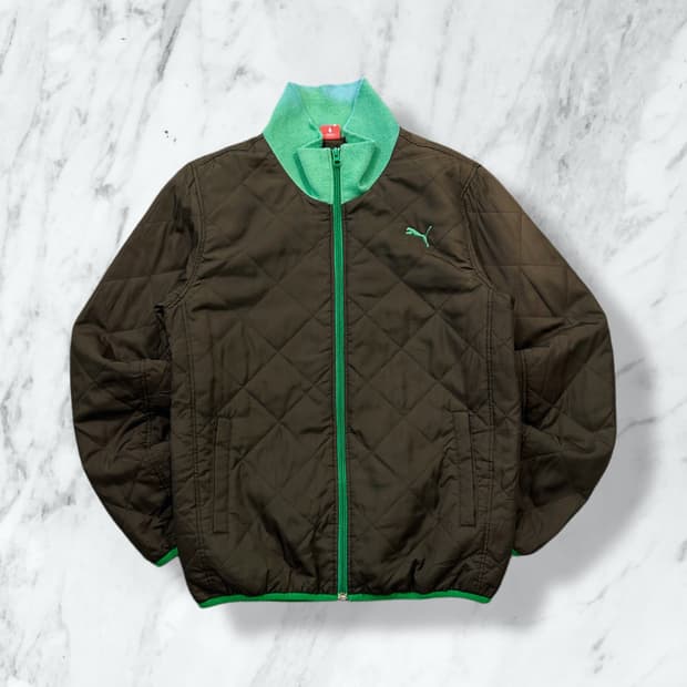 퓨마 퀄팅 브라운 푸퍼 자켓 L