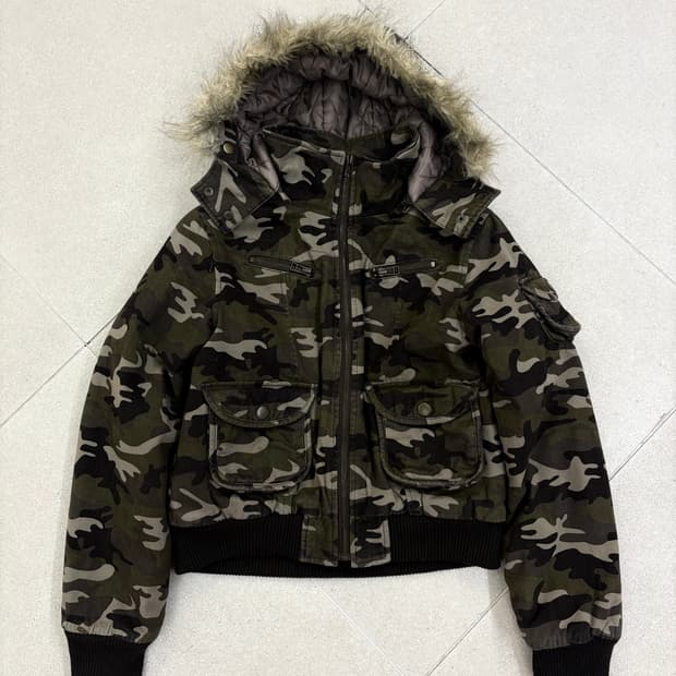 밀리터리 누빔 퍼 패딩