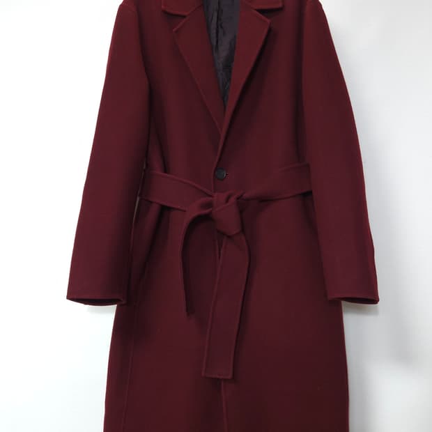 타임옴므 캐시미어 블랜디드 버건디  롱코트 100 사이즈