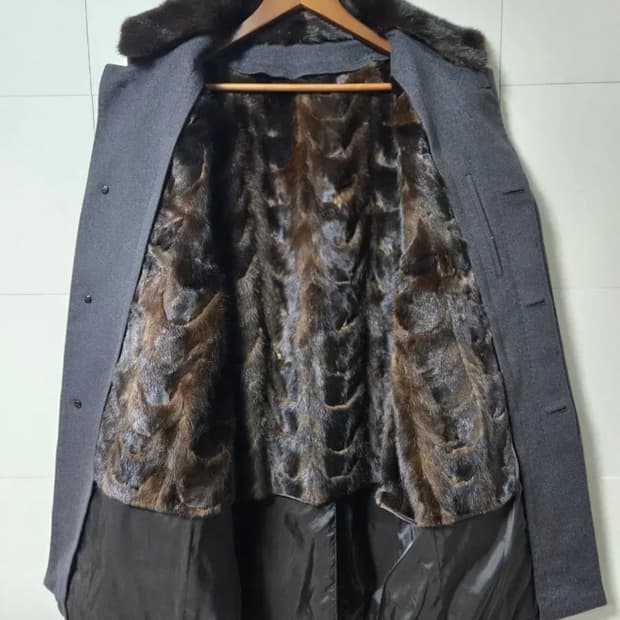 캐시미어 100% 리얼 밍크 퍼 하프코트