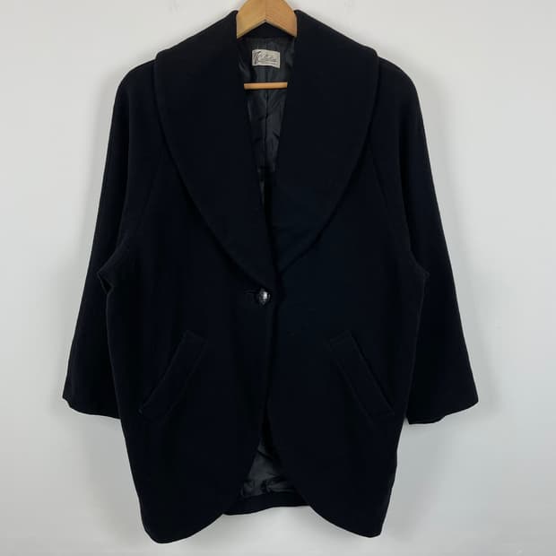 캐시미어 울 블렌드 빅 카라 쇼트 코트