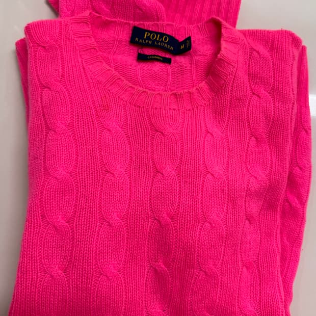 폴로 랄프로렌 100% 캐시미어 니트 핑크 / M