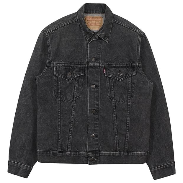 1980s 리바이스 75505-0259 흑청 데님 자켓 빈티지 블랙
