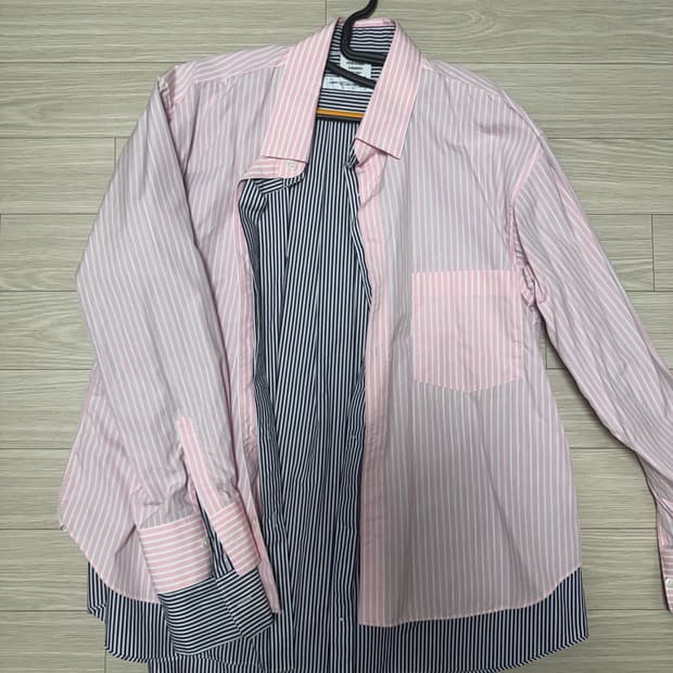 [m] 베트멍 레이어드 셔츠 핑크 네이비