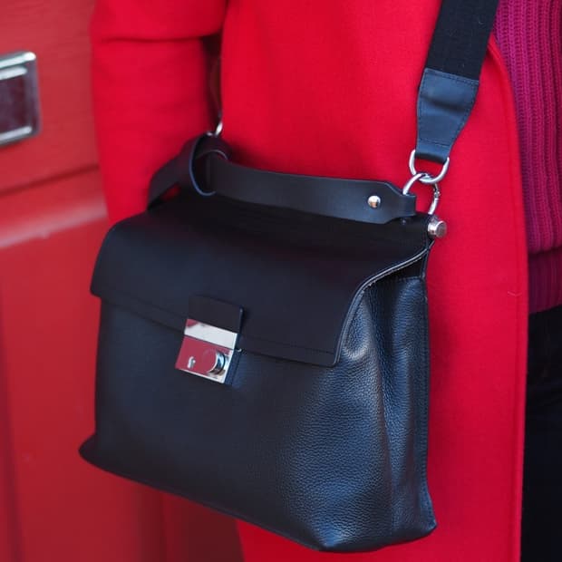 마시모두띠 소가죽 크로스백 토트 핸드백 블랙