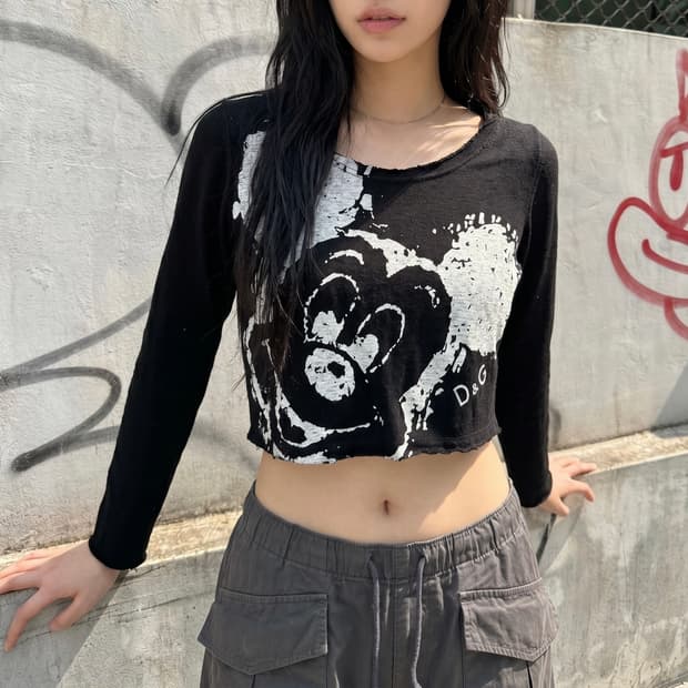 돌체앤가바나X미키마우스 아카이브 크롭 슬리브